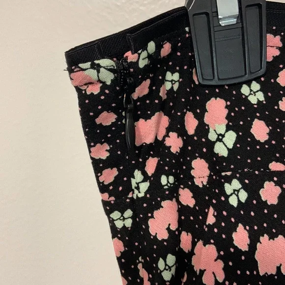 FREE PEOPLE Floral Midi Skirt Black Mint Green Soft Pink - Picture 12 of 15